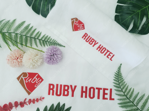 KHĂN TẮM, KHĂN MẶT IN LOGO RUBY HOTEL