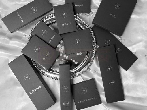 Bộ mẫu Amenities khách sạn hộp giấy đen sang trọng