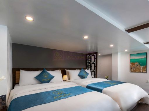 Bộ chăn ga gối khách sạn màu xanh nước biển