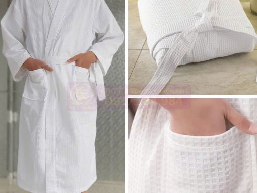 Áo Choàng Tắm Khách Sạn – Cotton 100%, Thấm Hút Tốt, Thoải Mái Tuyệt Đối