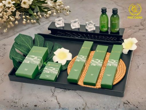 Amenities tone xanh lá – tươi mát, thư giãn & gần gũi thiên nhiên