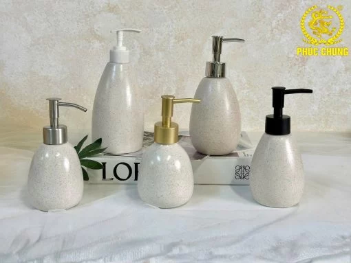 Bình đựng dầu gội sữa tắm khách sạn vân đá sang trọng tinh tế