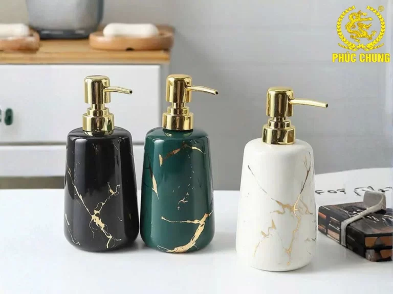 Bình đựng dầu gội sữa tắm vân đá cao cấp cho khách sạn