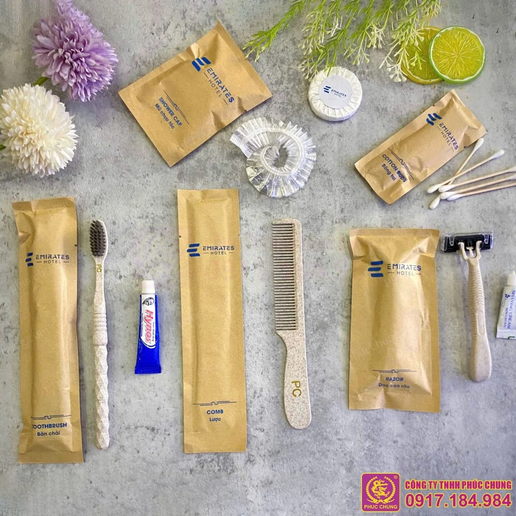 Bộ amenities khách sạn bao bì giấy kraft – Tiện dụng và thân thiện