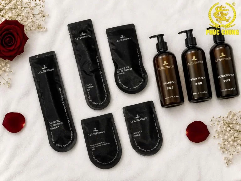 Bộ amenities khách sạn cao cấp thiết kế sang trọng đầy đủ tiện ích