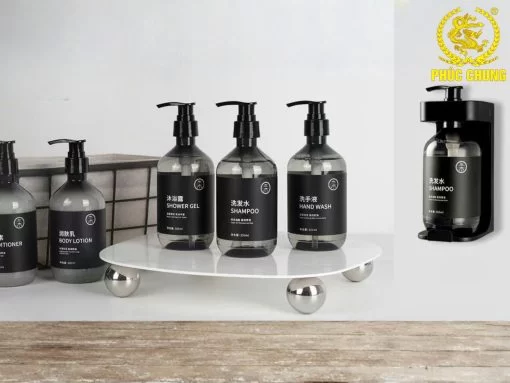 Bình đựng dầu gội sữa tắm khách sạn 300ml kèm giá treo tường