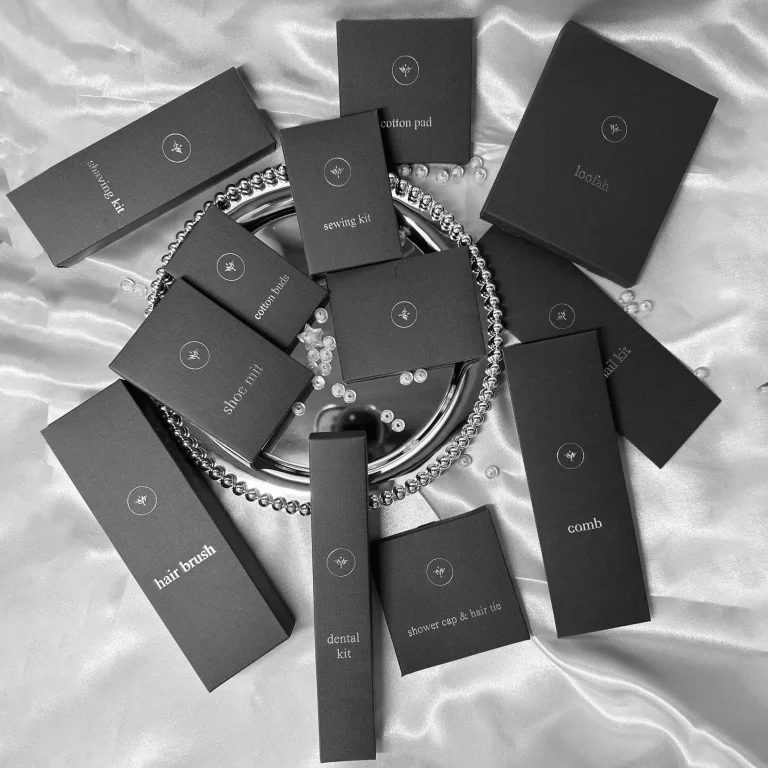 Bộ amenities khách sạn hộp giấy đen – Tối giản và sang trọng