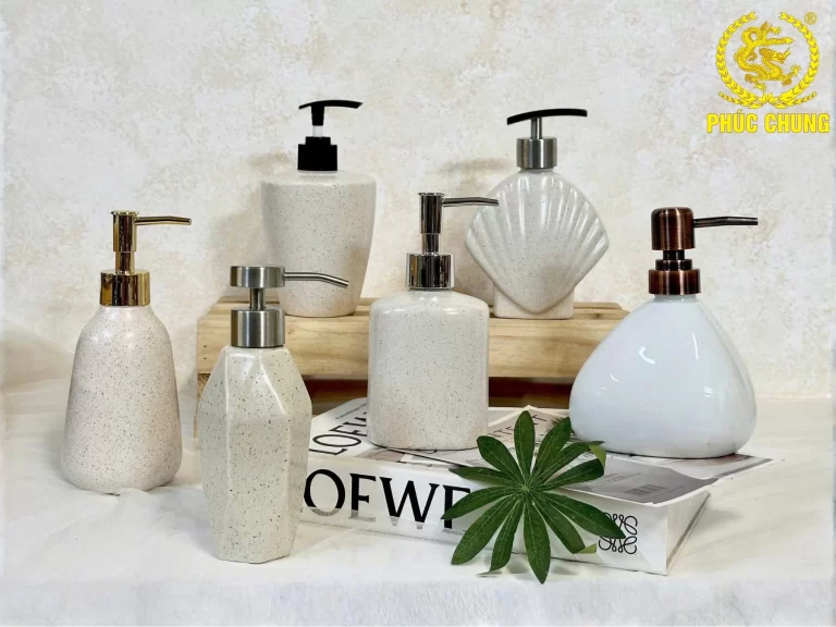 Bộ bình đựng dầu gội sữa tắm khách sạn cao cấp nhiều kiểu dáng