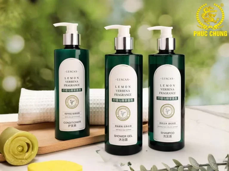 Bộ dầu gội sữa tắm dầu xả Lescas Lemon Verbena cho khách sạn