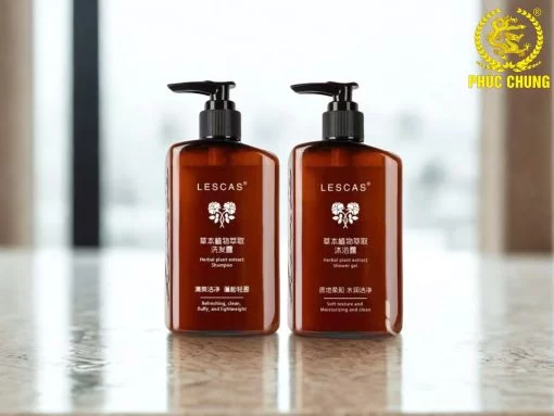 Bộ dầu gội sữa tắm Lescas chiết xuất thực vật cho khách sạn
