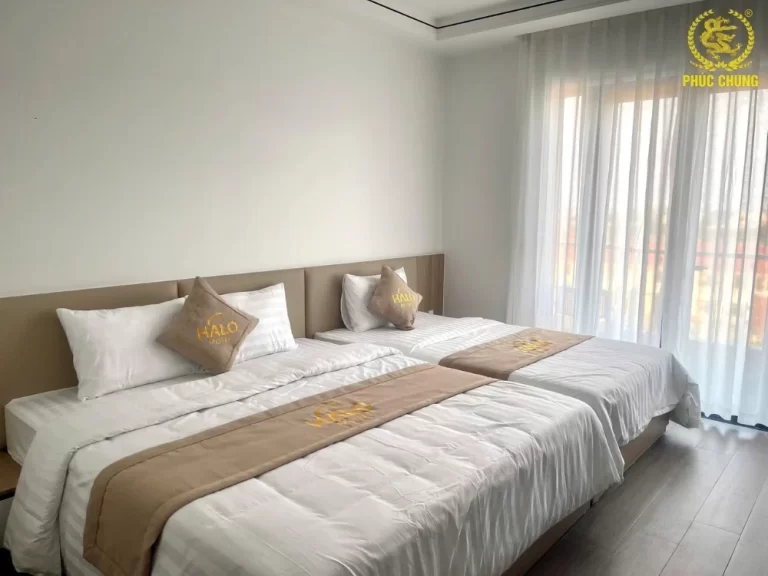 Chăn ga gối khách sạn sọc trắng tinh tế chuyên nghiệp