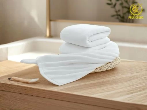 Khăn trắng khách sạn mềm mịn – Phù hợp cho spa resort và phòng tắm cao cấp