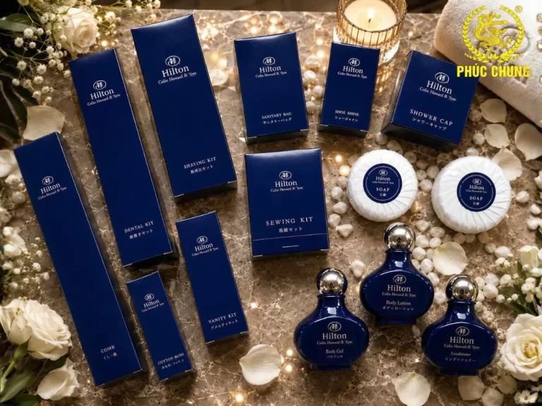 Bộ amenities khách sạn cao cấp đóng hộp theo yêu cầu