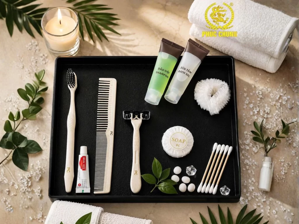 Bộ amenities khách sạn tiện dụng và đồng bộ