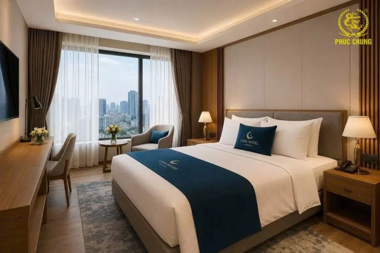 Chăn Ga Gối Khách Sạn Luna Hotel – Đồng Bộ Không Gian, Nâng Tầm Nhận Diện Thương Hiệu