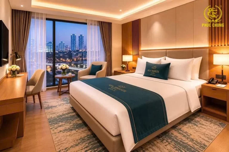 Chăn Ga Gối Khách Sạn Sea Breeze Hotel – Tạo Điểm Nhấn Sang Trọng Cho Không Gian Phòng Nghỉ